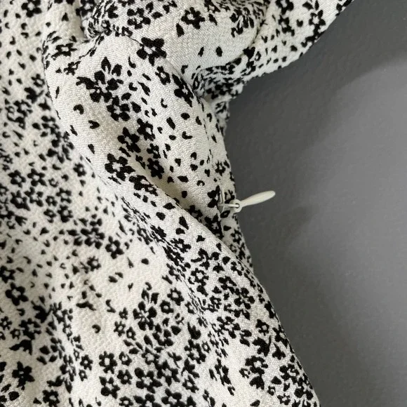 NWT‎ Madewell Puff-Sleeve V-Neck Midi Maxi Dress Harper Floral Ivory Sz 10